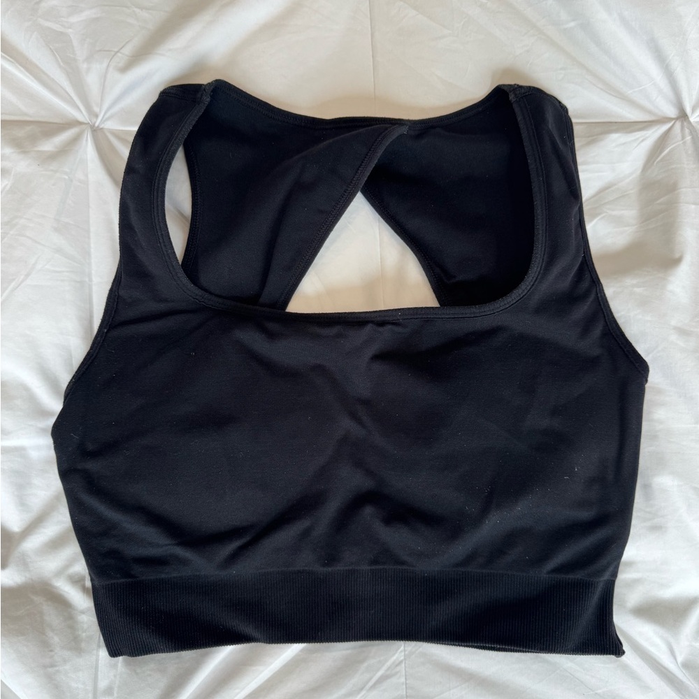 NVGTN Black Empower Open Back Sports Bra
